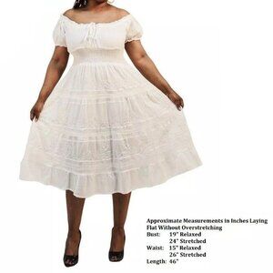 Women's Mexican Dresses Boho Peasant above knee